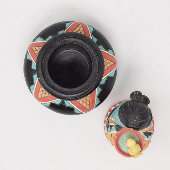 1995 Friends of Feather Compassion Girl Birdbath Trinket Box Karen Hahn Native - Picture 10 of 16